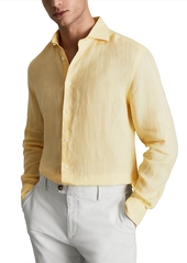 Reiss Ruban Long Sleeve Button Front Linen Shirt