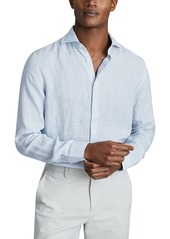 Reiss Ruban Long Sleeve Button Front Linen Shirt