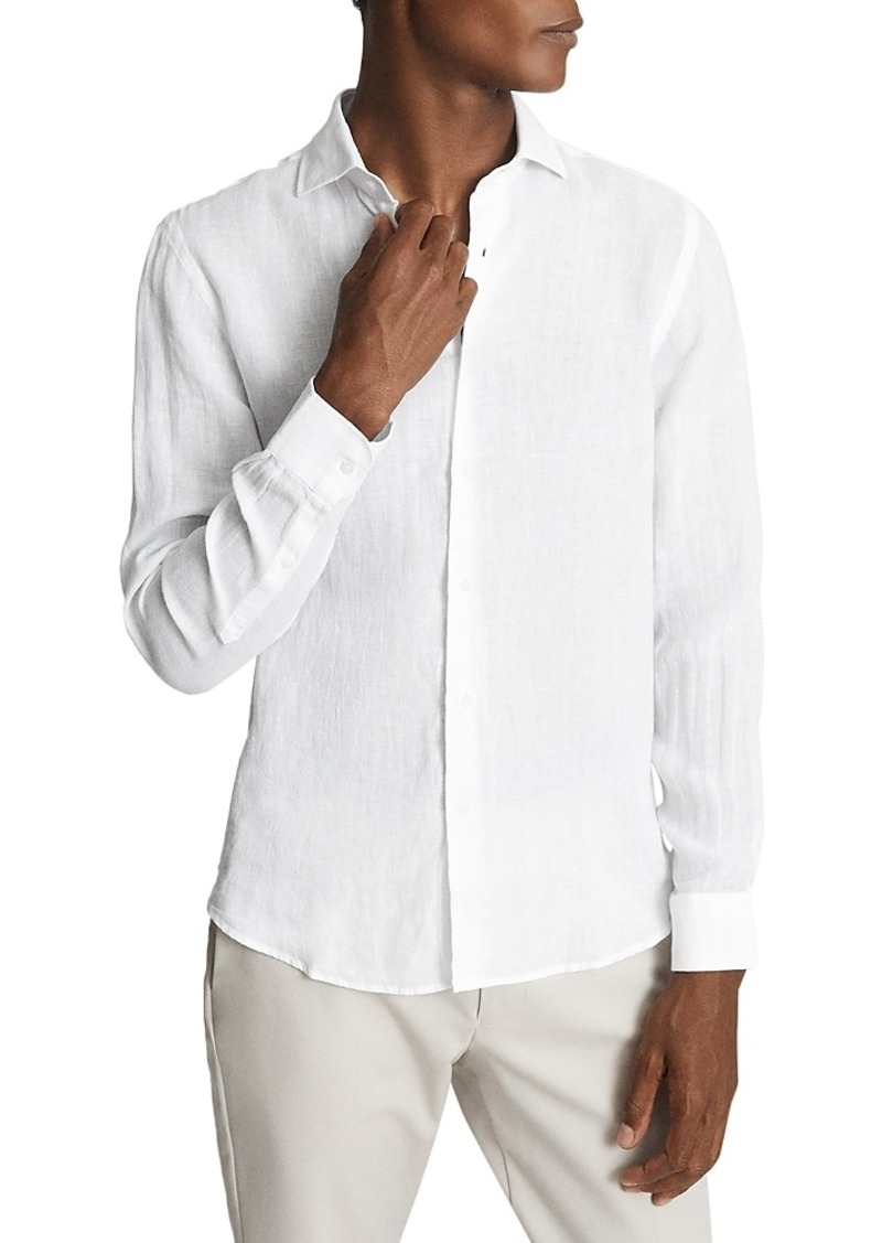 Reiss Ruban Long Sleeve Linen Shirt