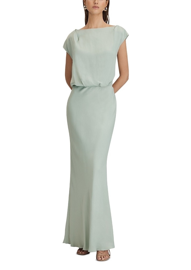 Reiss Rupa Drape Neck Maxi Dress