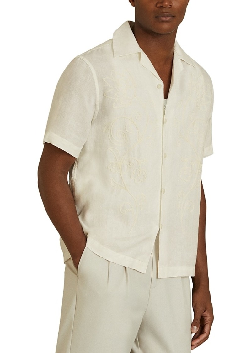 Reiss Sonny Embroidered Camp Shirt