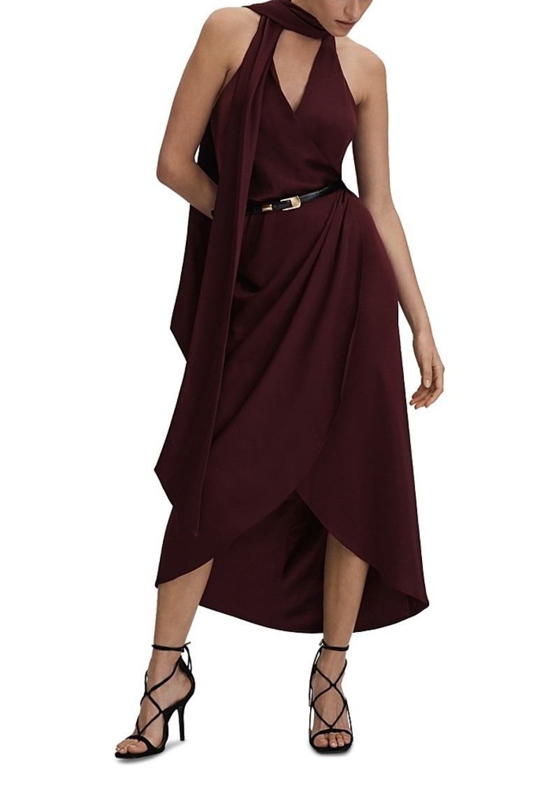 Reiss Tayla Satin Drape Dress