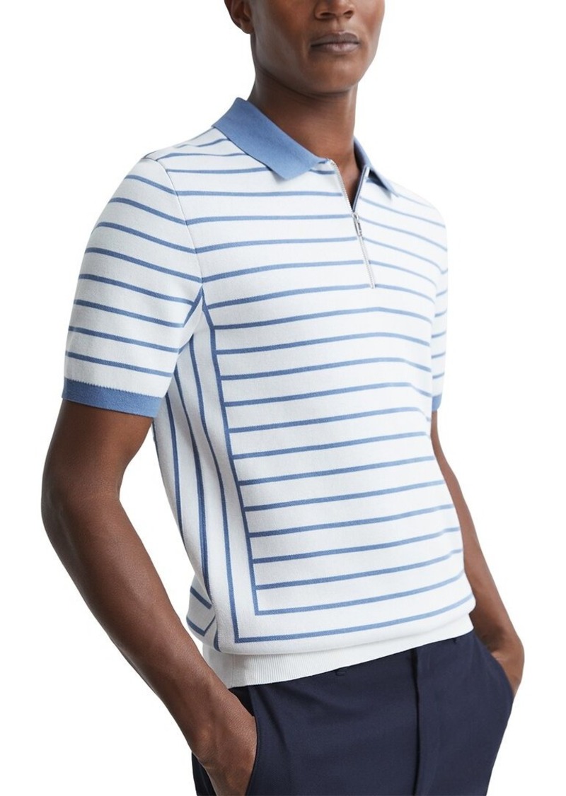 Reiss Toledo 1/2-Zip Stripe Polo Shirt