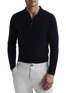 Reiss Trafford Merino Wool Regular Fit Long Sleeve Polo Shirt