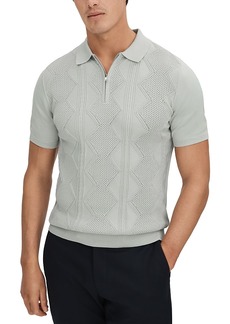 Reiss Tropic Cotton Regular Fit Half Zip Polo Shirt