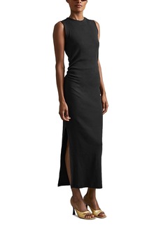 Reiss Truly Ribbed Ruched Jersey Midi Dress