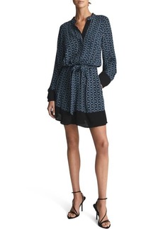 Reiss Viviyan Chain Print A-Line Dress in Navy at Nordstrom