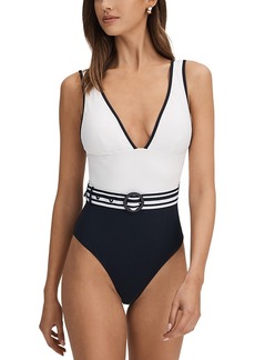 Reiss Willow Color Blocked One Piece Swimsuit