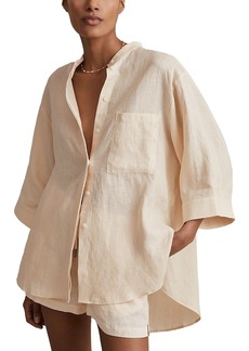 Reiss Winona Linen Large Sleeve Shirt