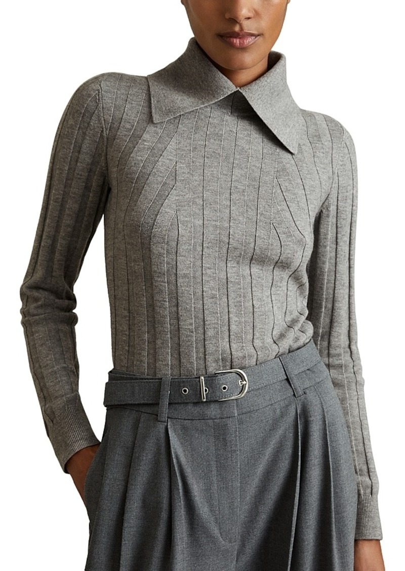 Reiss Winter Ribbed Collared Sweater