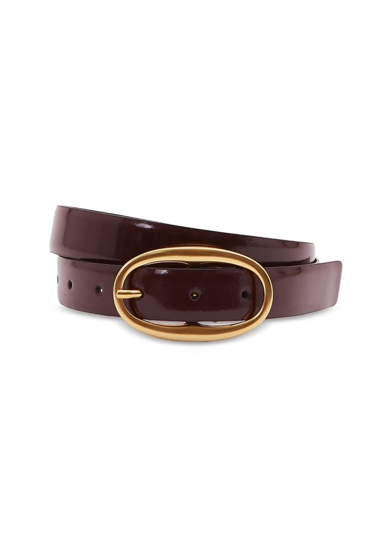 Reiss Women's Drew Oval Buckle Patent Leather Belt