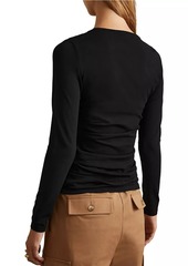 Reiss Rue Draped Long-Sleeve Top