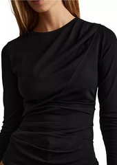 Reiss Rue Draped Long-Sleeve Top