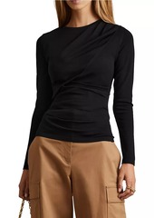 Reiss Rue Draped Long-Sleeve Top