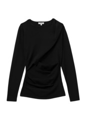 Reiss Rue Draped Long-Sleeve Top