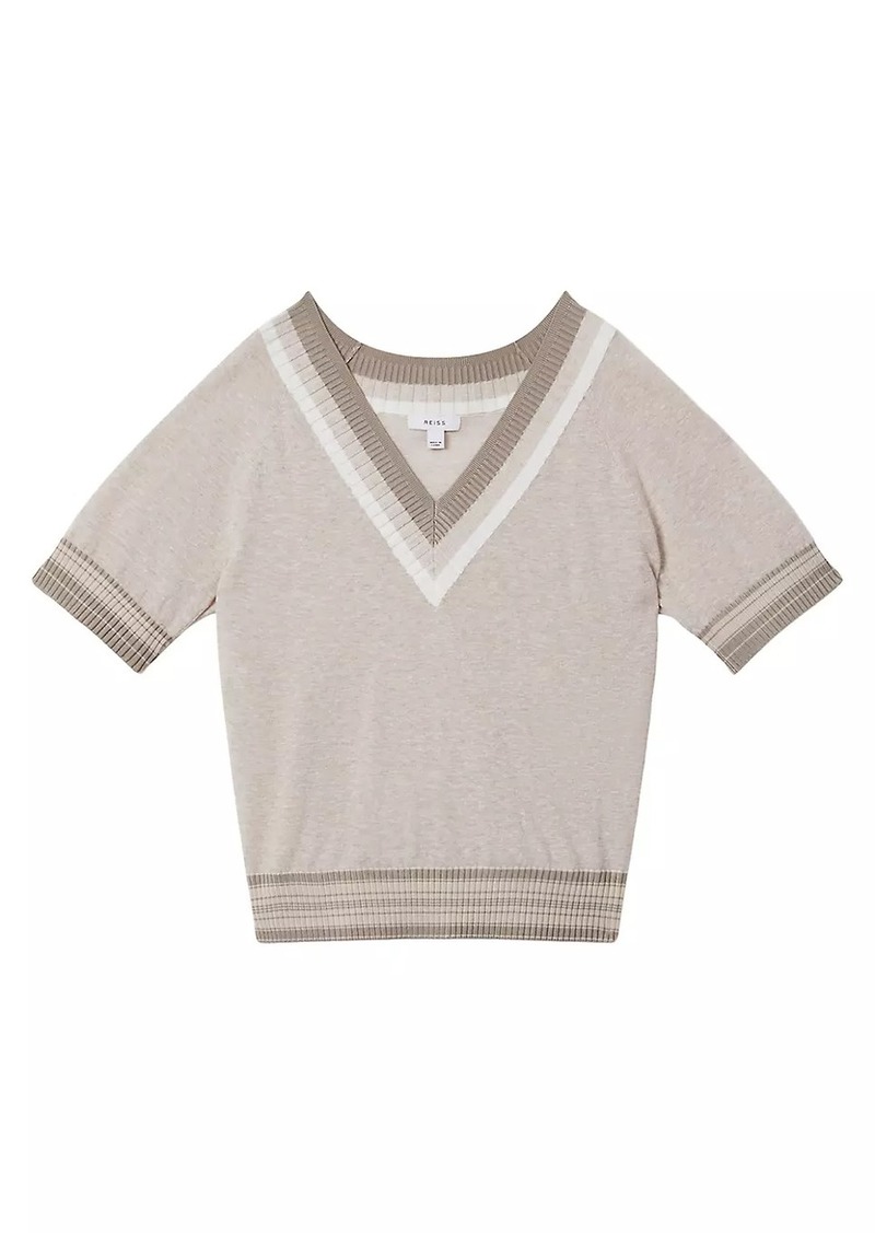 Reiss Sadie Knit V-Neck Tee