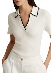 Reiss Seleena Linen-Blend Polo Shirt