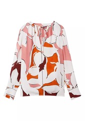 Reiss Tess Floral Split-Neck Blouse