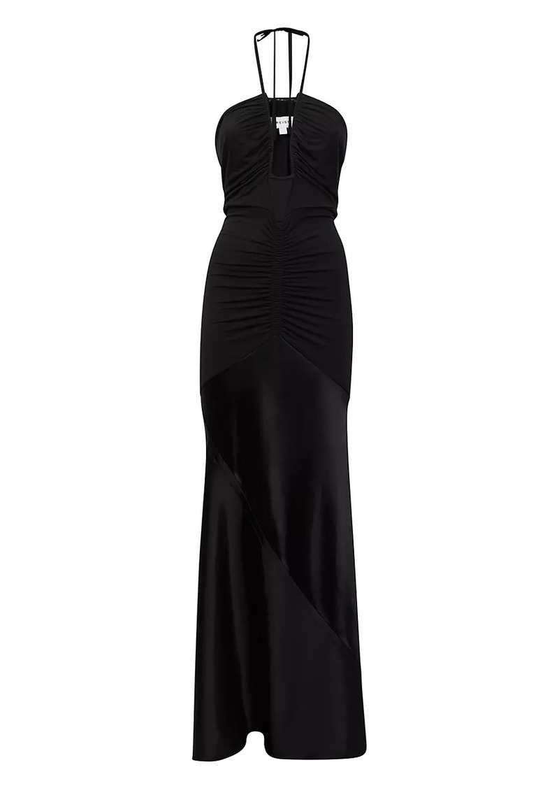 Reiss Thalia Pieced Halter Gown