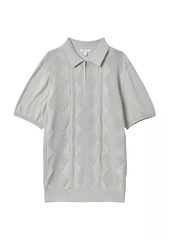 Reiss Tropic Cotton Quarter-Zip Polo Shirt