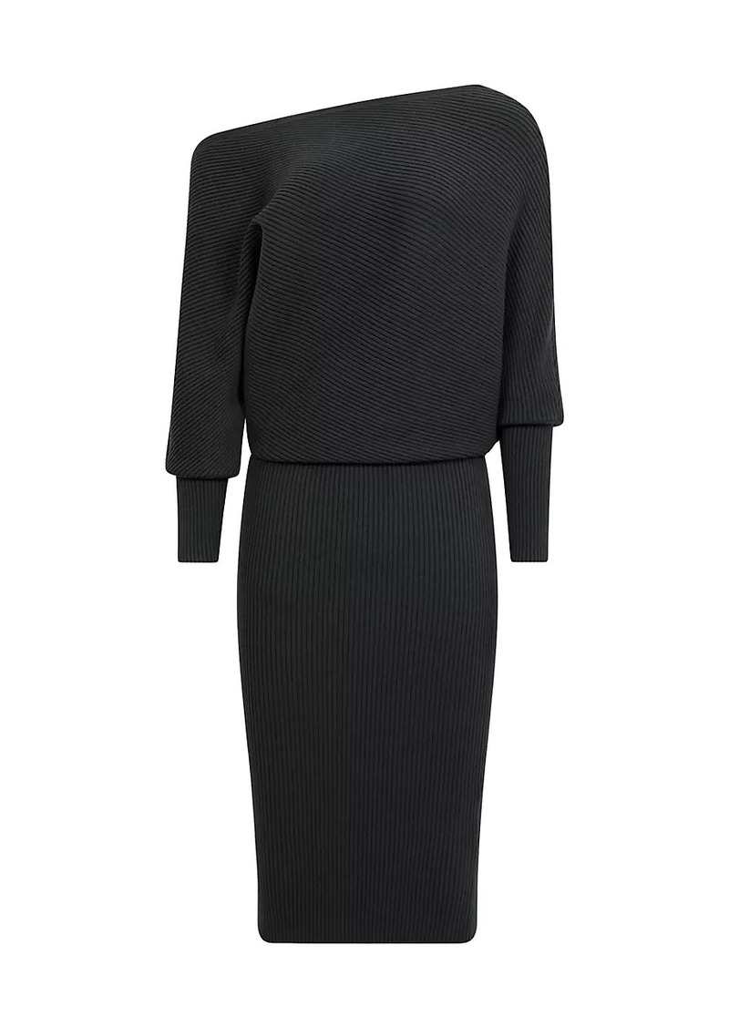 Reiss Winnie Ribbed Knee-Length Dress