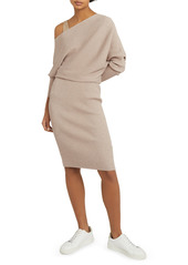 Women's Reiss Lara One-Shoulder Long Sleeve Sweater Dress