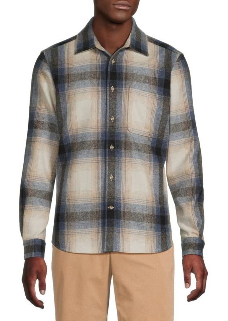 Reiss Wool Blend Flannel Shirt