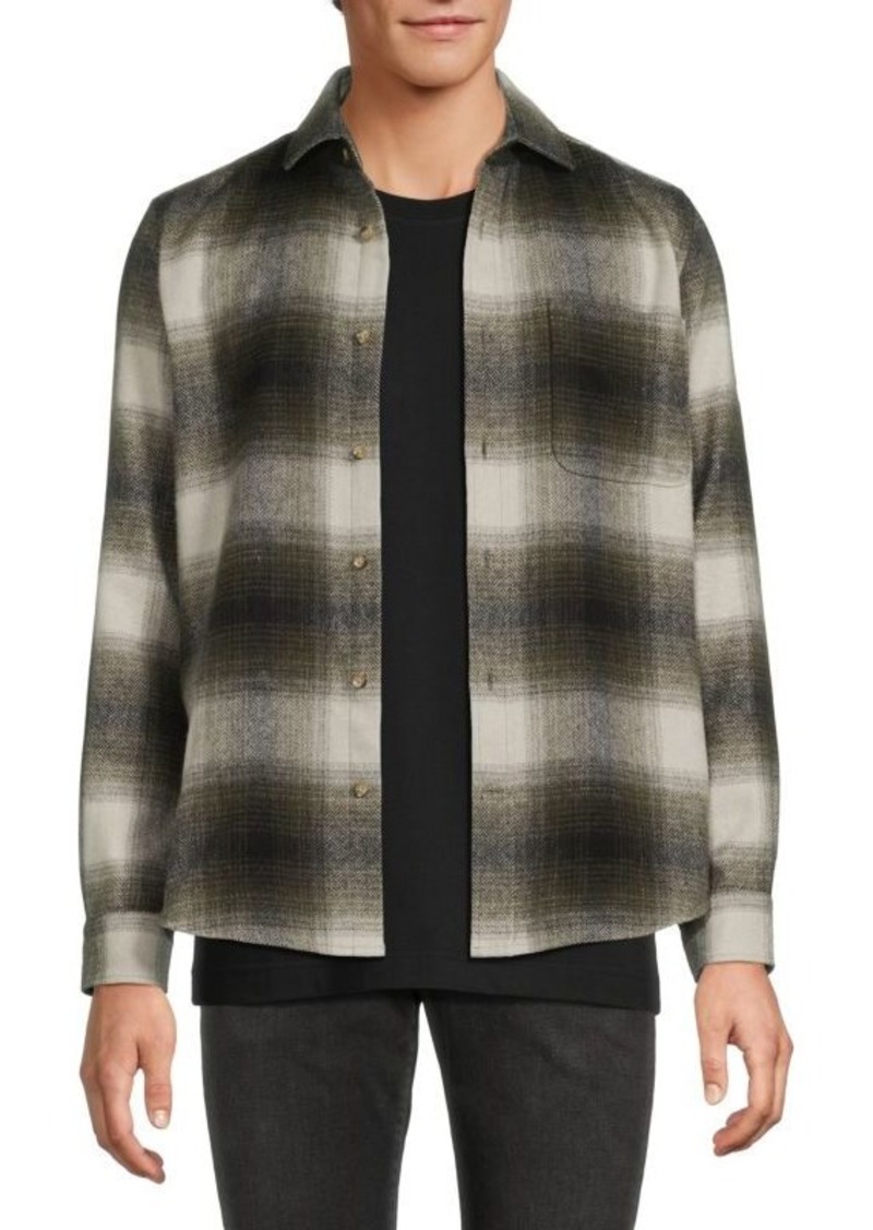 Reiss Wool Blend Plaid Flannel Shirt