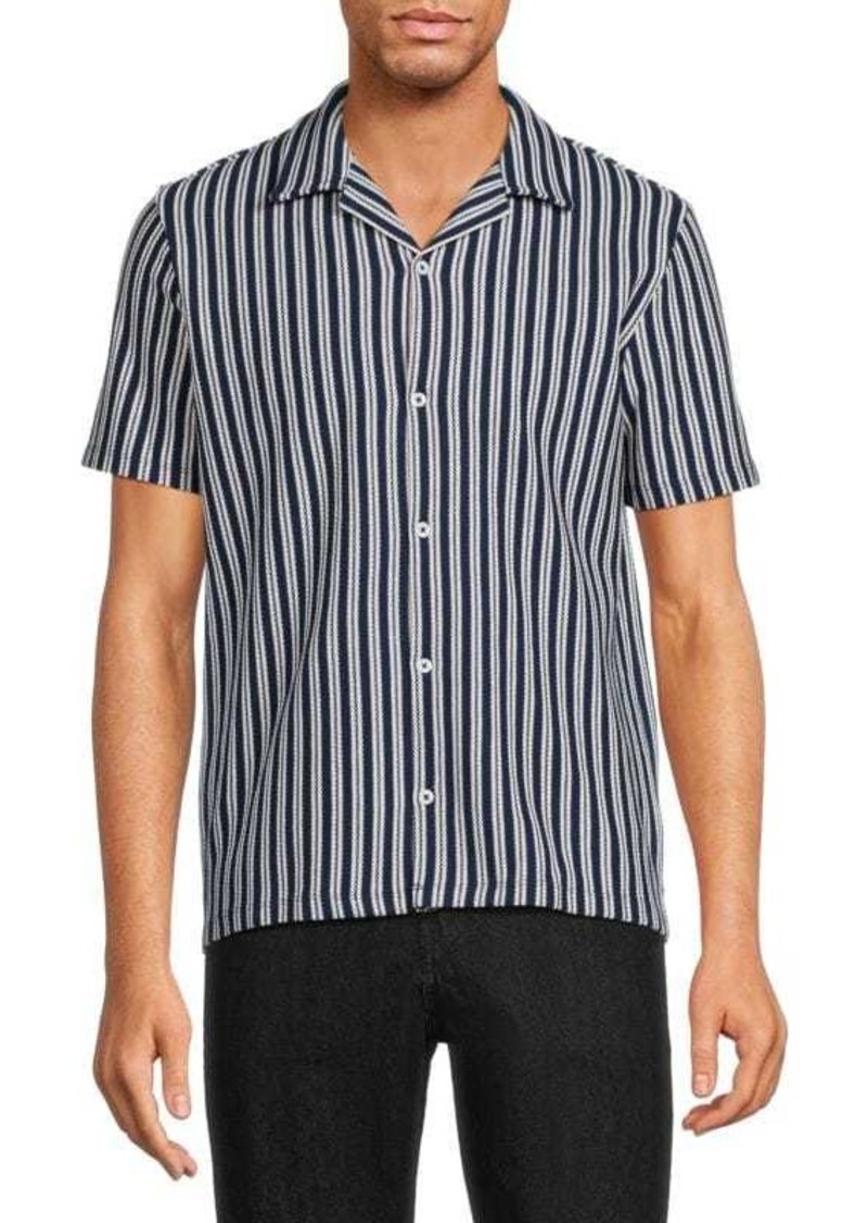 Reiss Woven Stripe Camp Shirt