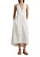 Reiss Yana Stretch Cotton Midi-Dress