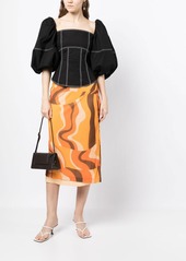 Rejina Pyo Mirren abstract-pattern midi skirt