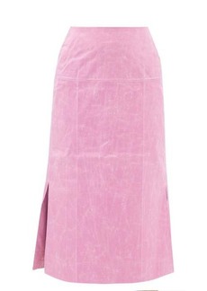 Rejina Pyo - Coated High-rise Cotton-blend Pencil Skirt - Womens - Pink