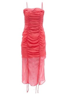 Rejina Pyo - Emi Ruched Silk-chiffon Dress - Womens - Pink