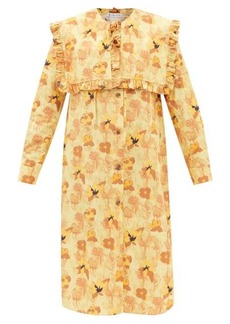 Rejina Pyo - Hattie Floral-print Organic-cotton Poplin Dress - Womens - Orange Multi
