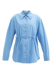 Rejina Pyo - Jolene Drawstring Organic-cotton Poplin Shirt - Womens - Blue