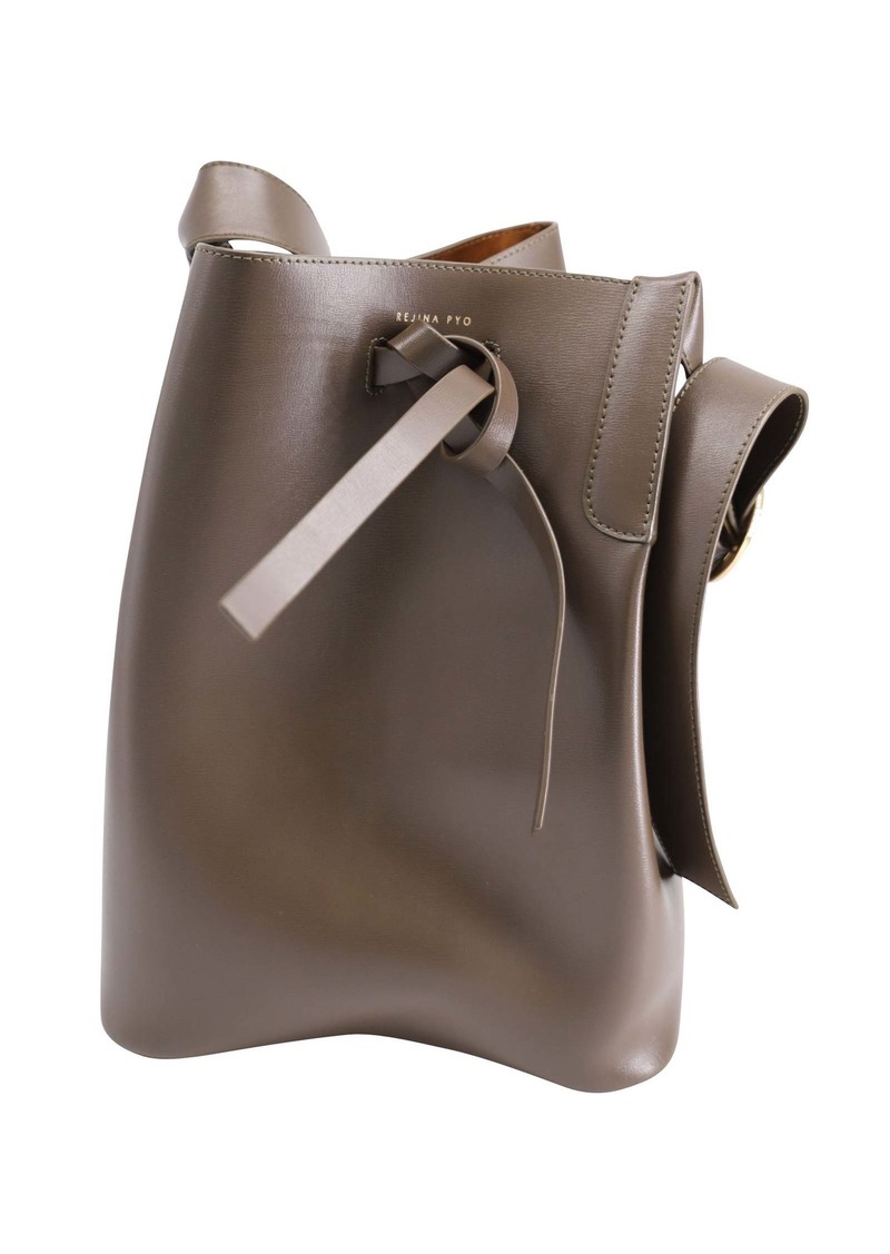 Rejina Pyo Midi Marlene Bucket Bag In Brown Leather