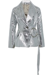 Rejina Pyo - Josephine belted metallic faux cracked-leather jacket - Metallic - XS