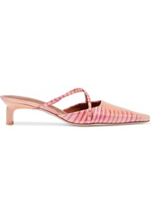 Rejina Pyo Woman Snake-effect Leather Mules Coral