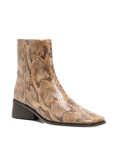 Rejina Pyo Rise snakeskin-print leather ankle boots