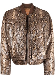 Rejina Pyo Wells snakeskin-print bomber jacket