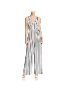 Re:named Womens Stripe V-Neck Jumpsuit