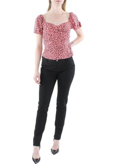 re:named Womens Animal Print Square Neck Cropped