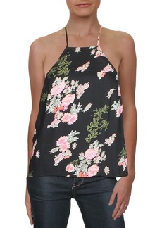 re:named Womens Floral Tie Neck Top
