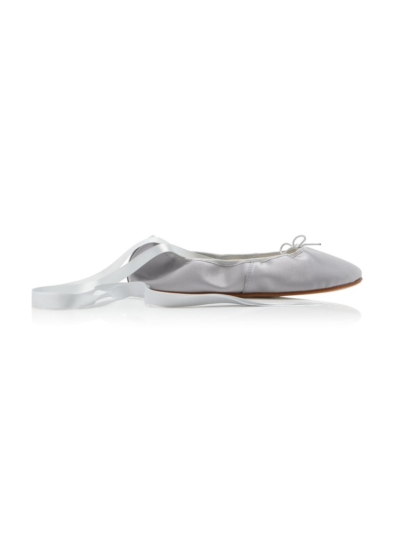 repetto - Sophia Lace-Up Satin Ballet Flats - Grey - FR 37 - Moda Operandi