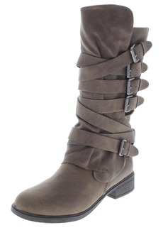 Report Huck Womens Faux Leather Heels Mid-Calf Boots