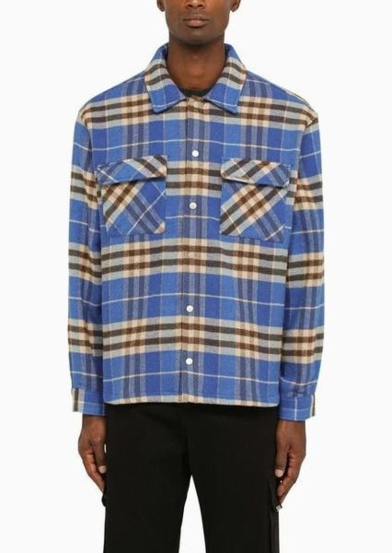 REPRESENT Cobalt blue and beige checked shirt