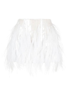 Retrofête Athana feather sequin mini skirt