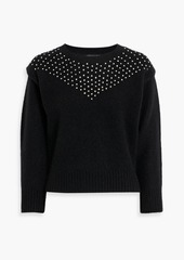Retrofête - Astra brushed crystal-embellished knitted sweater - Black - L