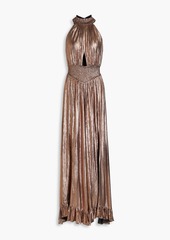 Retrofête - Carly cutout shirred metallic jersey gown - Metallic - M