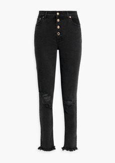 Retrofête - Dax distressed mid-rise skinny jeans - Black - 28